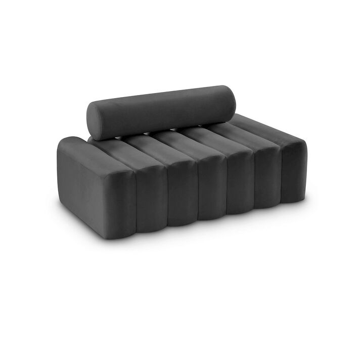 Meridian Furniture Melody Grey Velvet Loveseat