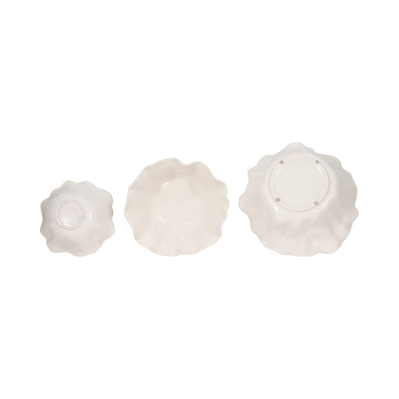 S/3 Petal Bowls, Ivory image number 4