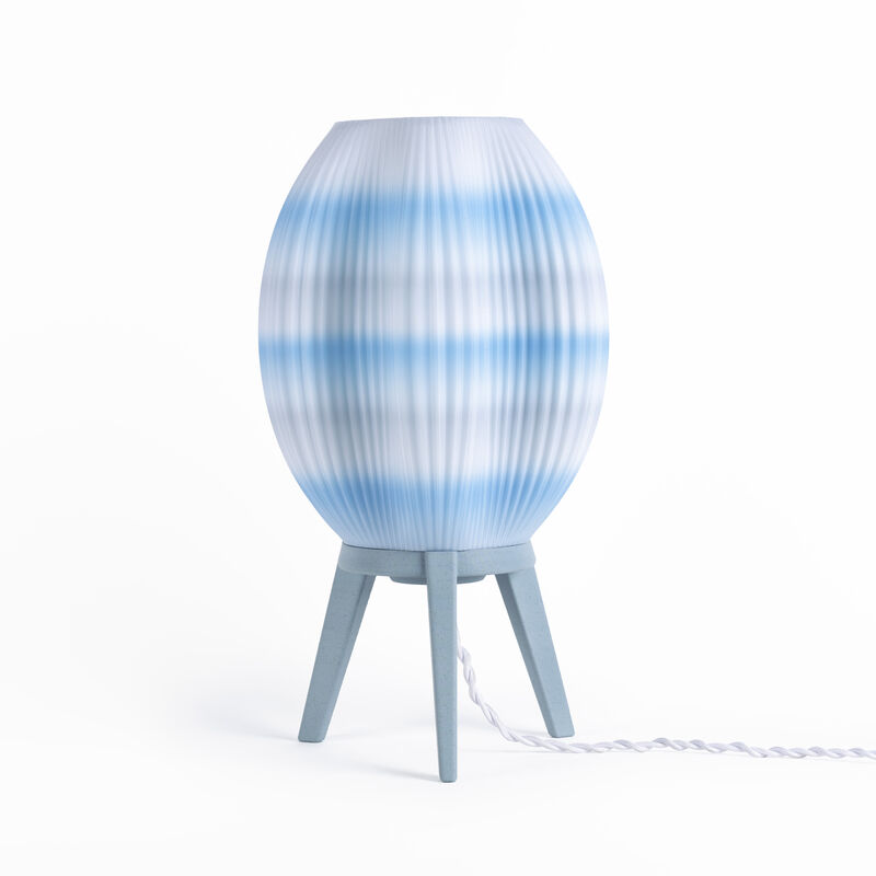 Wavy Modern Contemporary Plant-Based PLA 3D Printed Dimmable LED Table Lamp