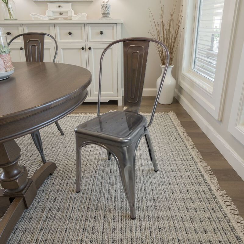 Dining Accent Chair Set of 4, Bronze Metal Body, Industrial Style