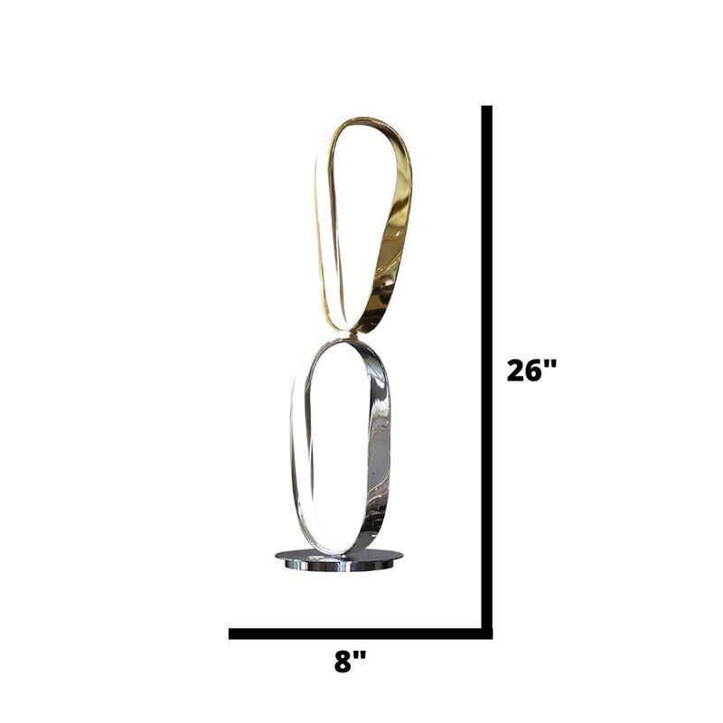 Prague Table Lamp Chrome and Gold Metal Dimmable Integrated LED