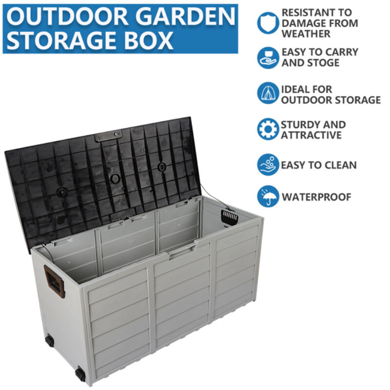 Weather-Resistant Outdoor Deck Box &ndash; Lockable Plastic Storage Chest for Garden & Patio