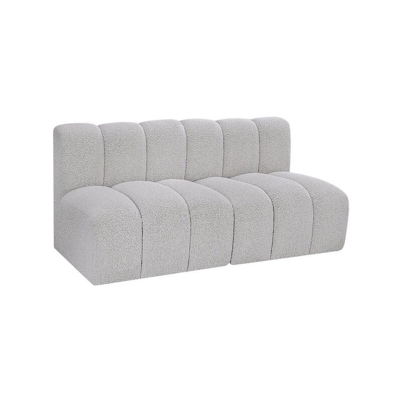 Meridian Furniture Arc Grey Boucle Fabric Modular Sofa