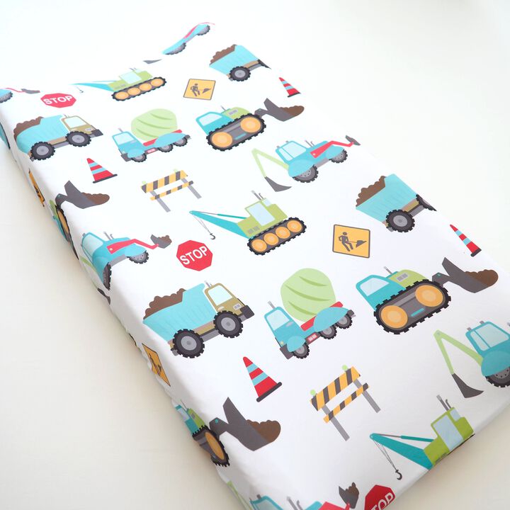 Baby Changing Pad Cover - Construction Trucks