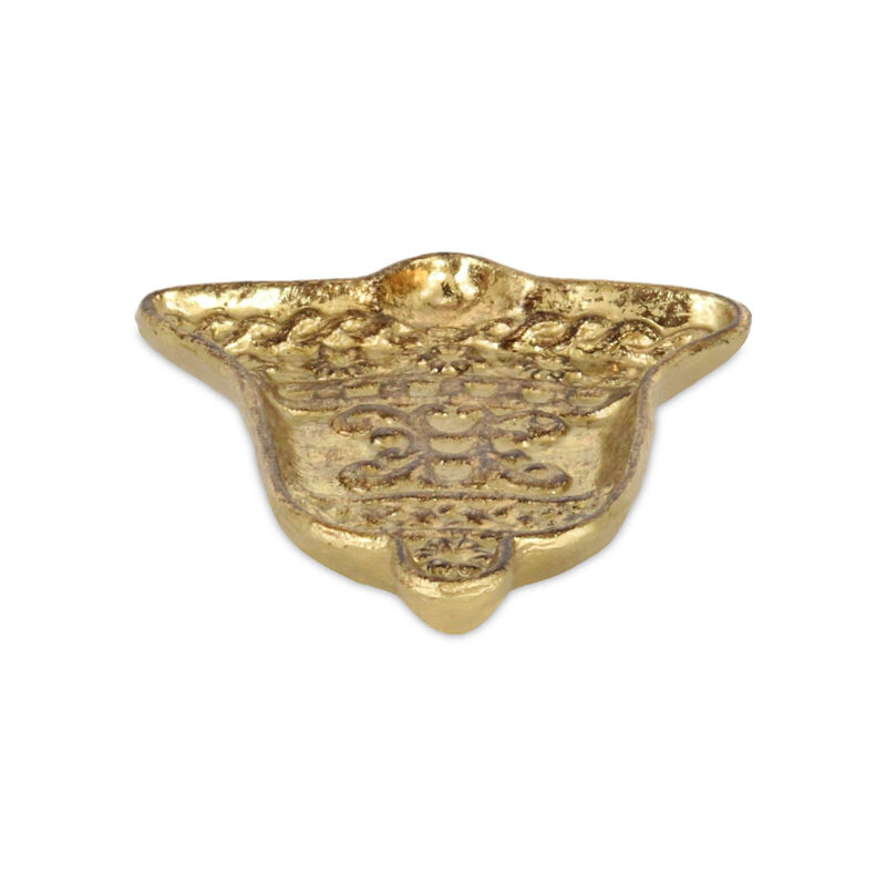 HomeRoots 5" Gold Cast Iron Christmas Bell Trinket Tray image number 3