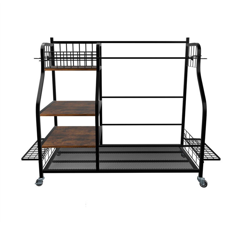 Rolling Golf Storage Garage Organizer Golf Bag Storage Stand for Garage Club