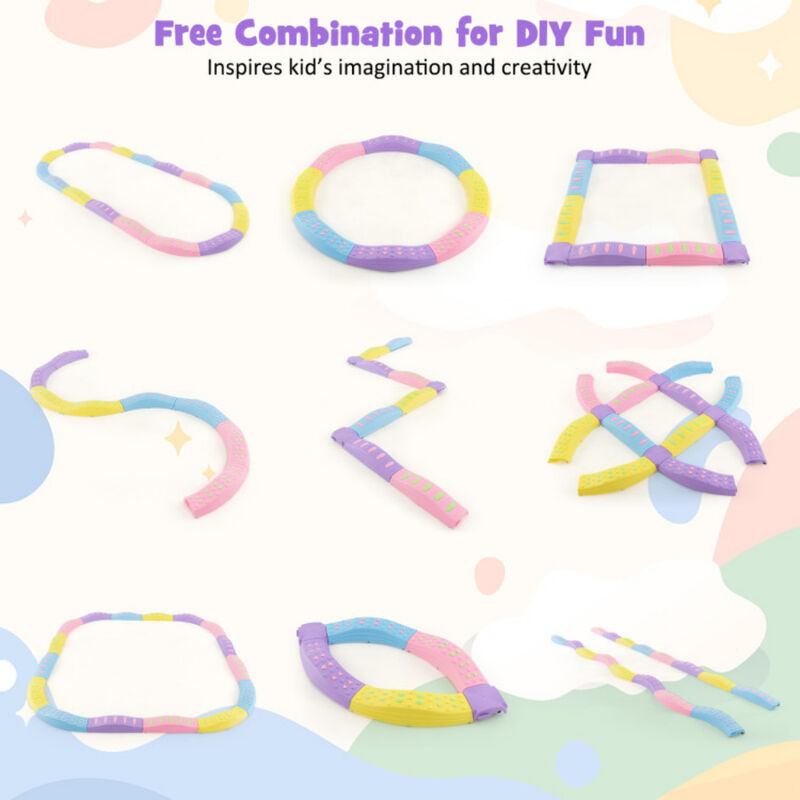 Colorful Children Balance Beam with Wavy Design and Non Slip Foot Pads image number 5