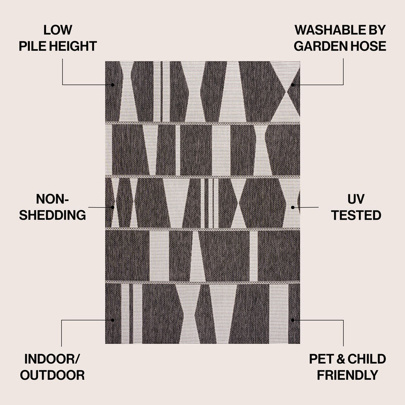 Odette Modern Geometric Abstract Two-Tone Indoor/Outdoor Area Rug