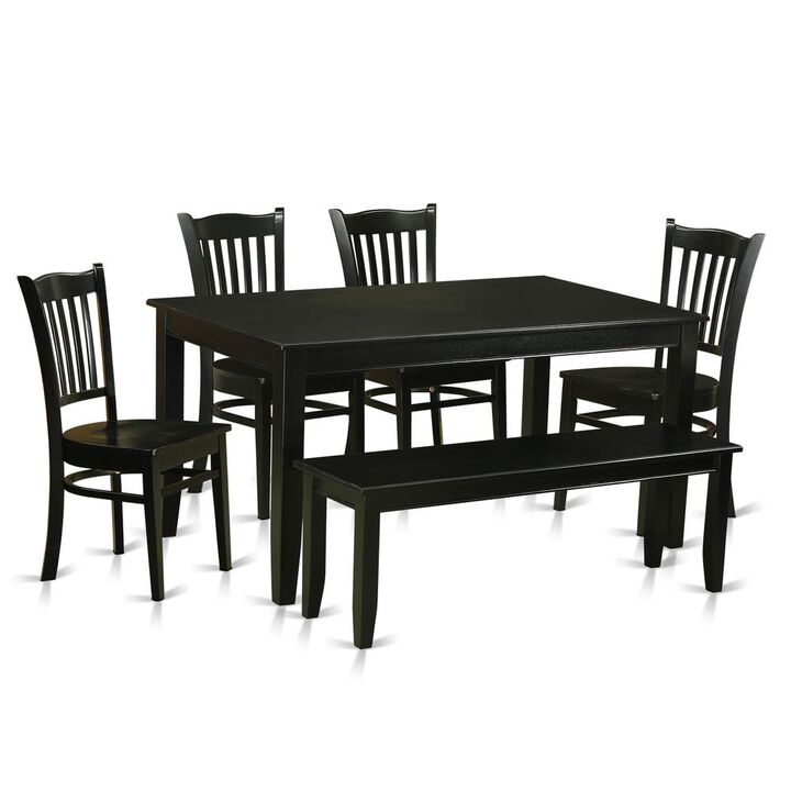 6-Pc Dining room set- Kitchen Table and 4 Kitchen Dining Chairs and Bench