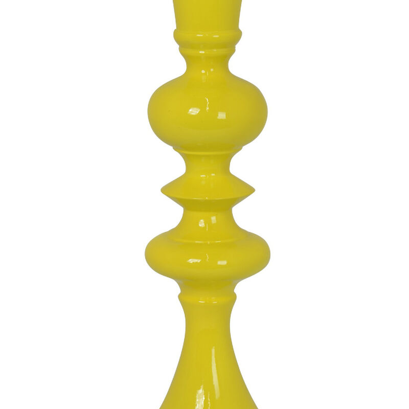 Meo Tabletop D&eacute;cor Candle Holder, Sculpted Turned Yellow Resin, 18 Inch image number 5
