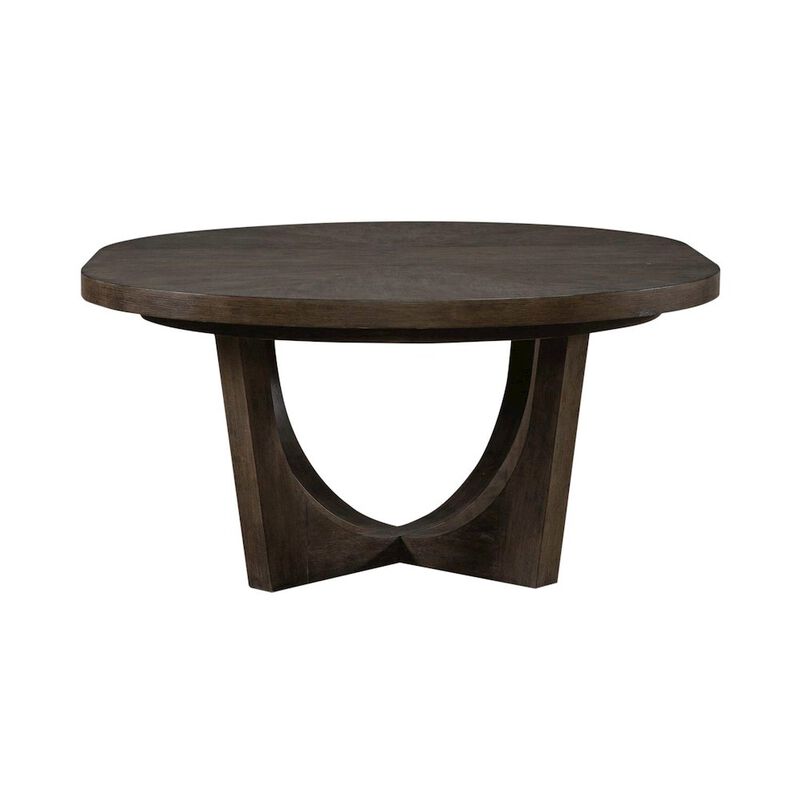 Liberty Furniture Cascade Pedestal Table for Dining Room with Removable Leaf - Satin Espresso Oak image number 2