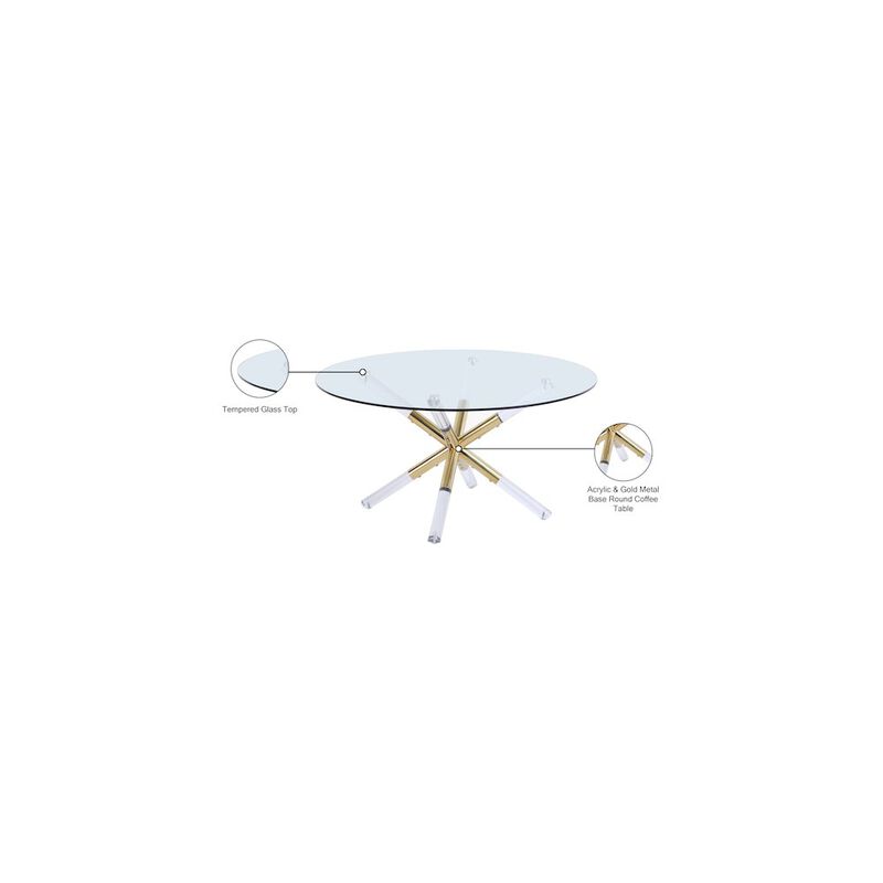 Meridian Furniture Mercury Acrylic/Gold Coffee Table