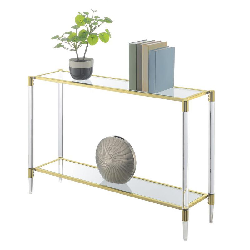 Convenience Concepts Royal Crest 2 Tier Acrylic Glass Console Table