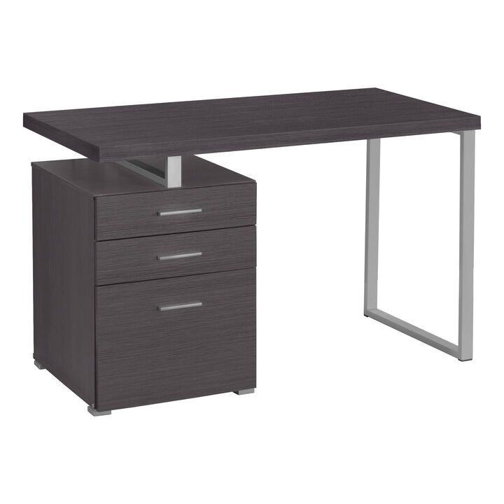 Monarch Specialties I 7426 Computer Desk, Home Office, Laptop, Left, Right Set-up, Storage Drawers, 48"L, Work, Metal, Laminate, Grey, Contemporary, Modern