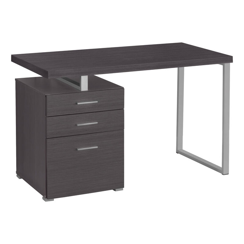 Monarch Specialties I 7426 Computer Desk, Home Office, Laptop, Left, Right Set-up, Storage Drawers, 48"L, Work, Metal, Laminate, Grey, Contemporary, Modern