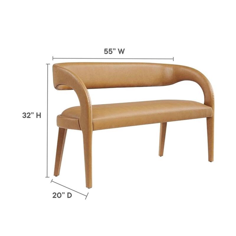 Modway Pinnacle Vegan Leather Accent Bench in Tan image number 2