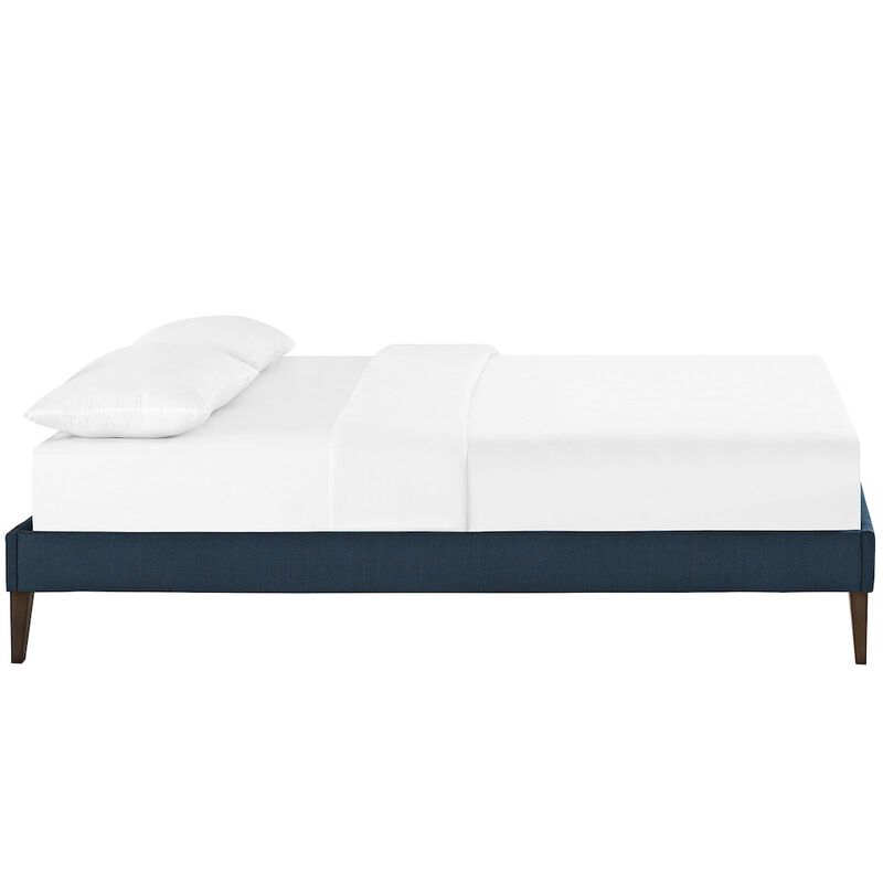 Sharon Fabric Full Bed Frame with Squared Tapered Legs image number 2