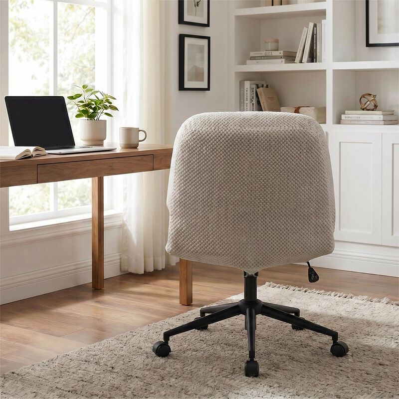 Cross Legged Office Chair No Arms, Adjustable Swivel Wider & Thickened, Ergonomic Desk Chair image number 6
