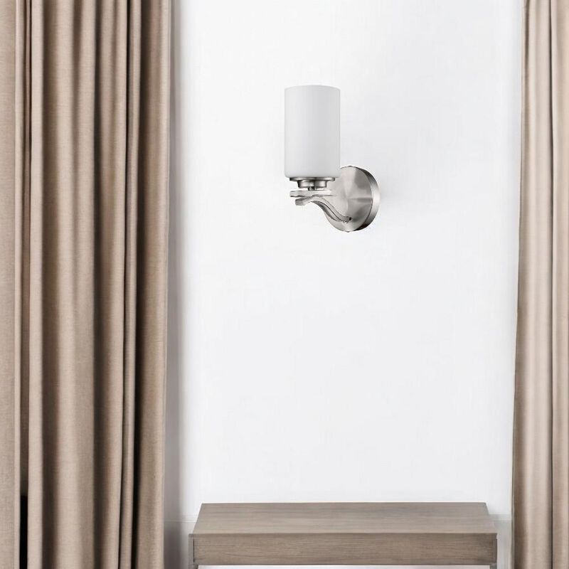 Hivvago One Light Silver and Glass Wall Sconce