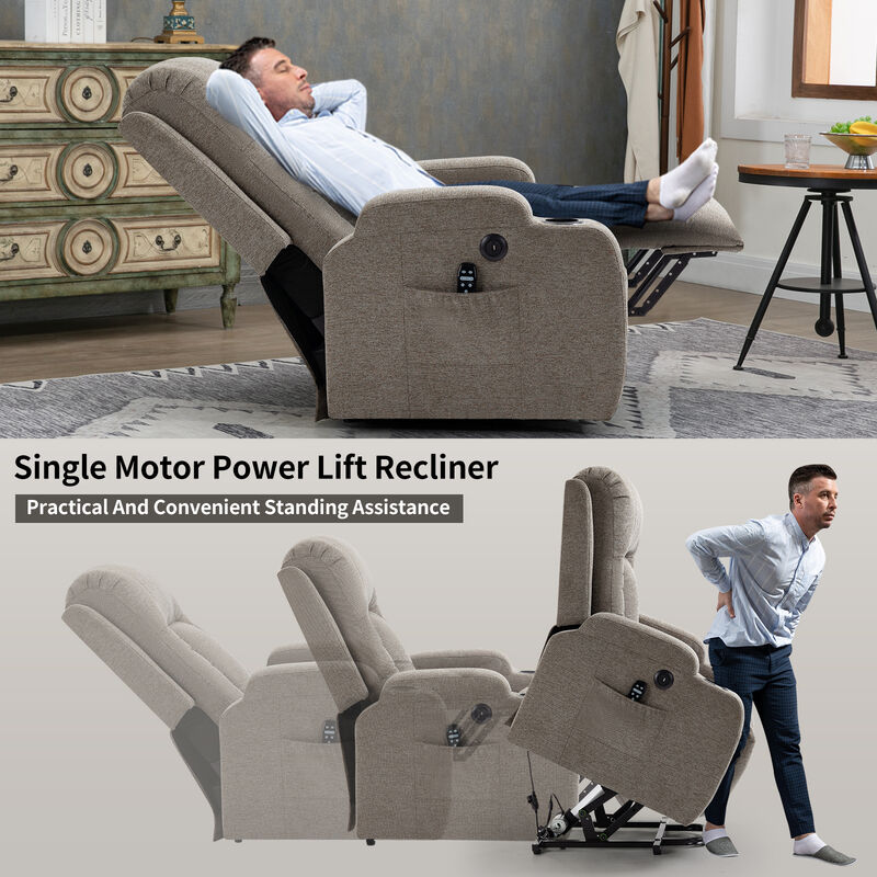Power Lift Recliner Chair With Massage and Lumbar Heating