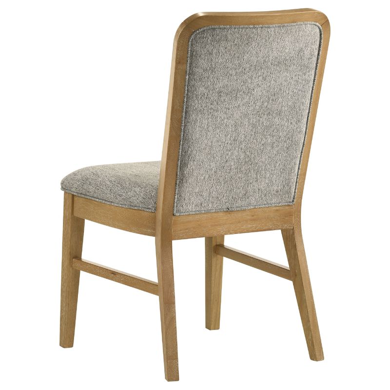 Elora Dining Side Chair, Set of 2, Gray Fabric, Weathered Natural Wood image number 5