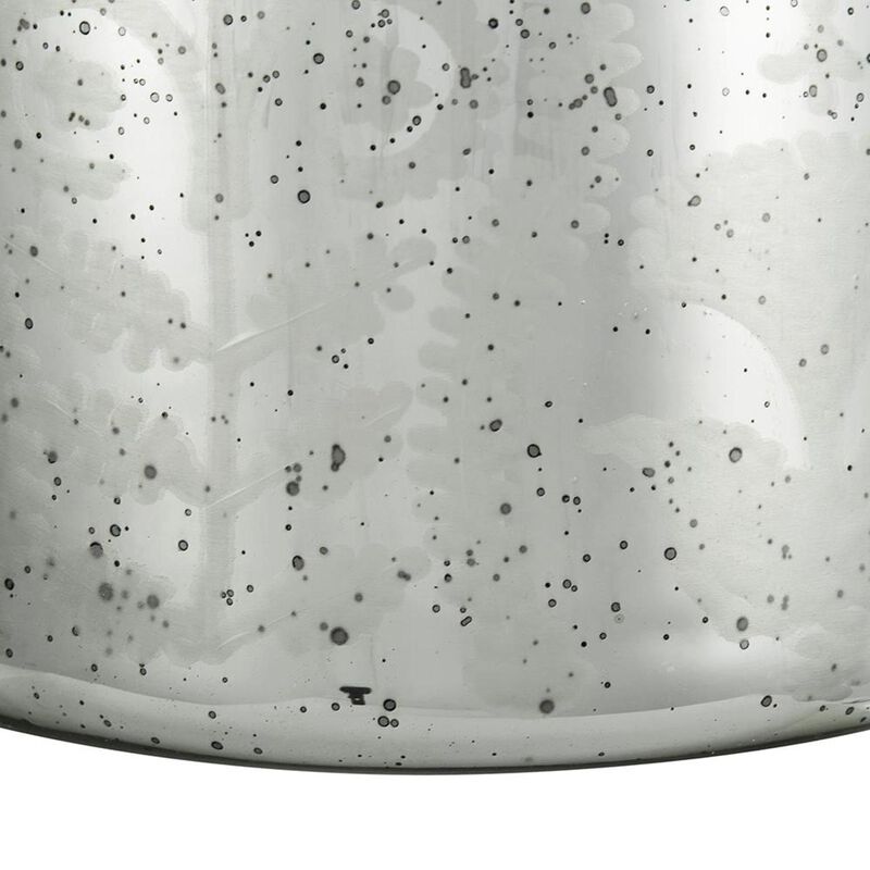 HomeRoots 18" Antiqued Silver Floral Glass Table Vase image number 5