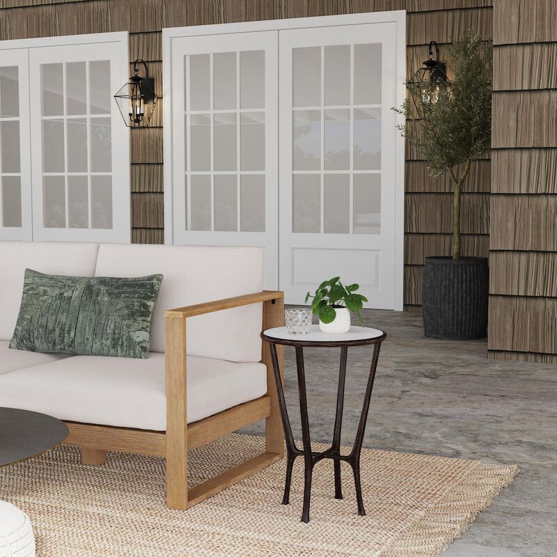 Butler Specialty Lania Outdoor Marble Side Table, Bronze image number 2