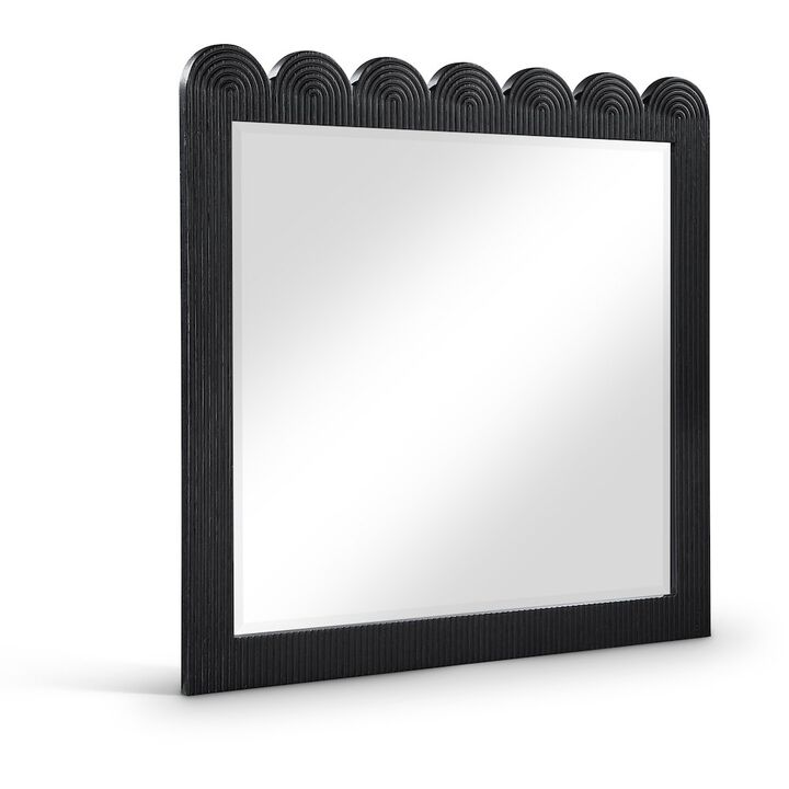 Meridian Furniture Scallop Black Mirror