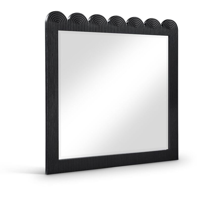 Meridian Furniture Scallop Black Mirror