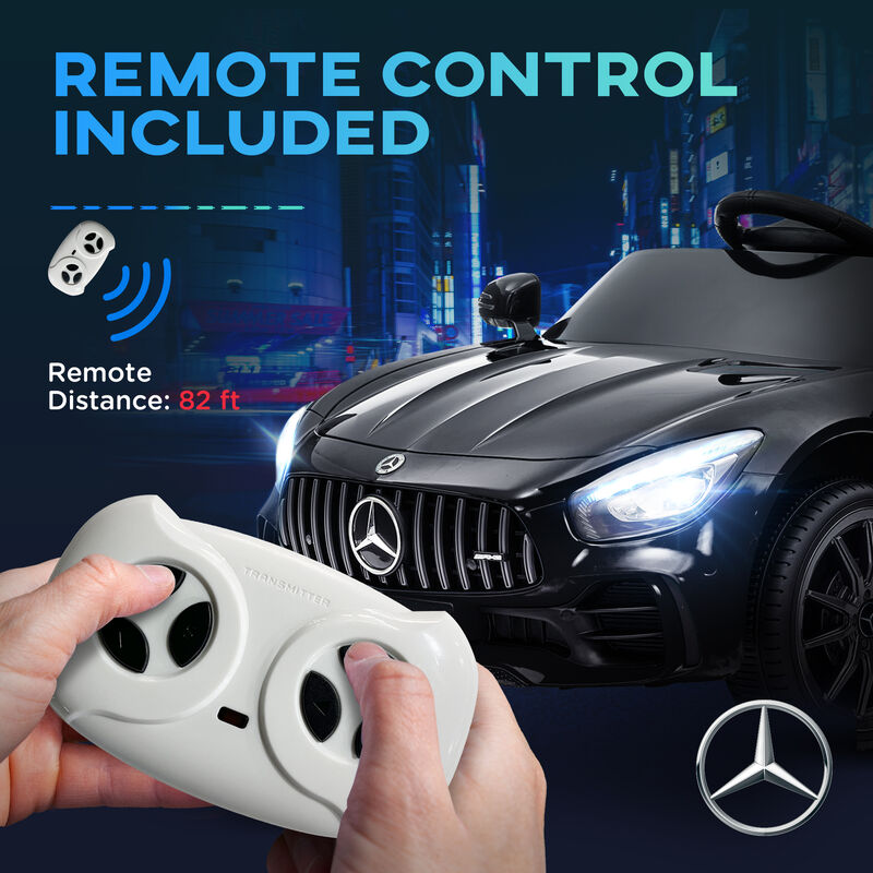 BreeBe Mercedes-Benz AMG GTR Licensed 12V Battery Powered Kids Electric Car w/ Remote Control & Soft Start image number 6