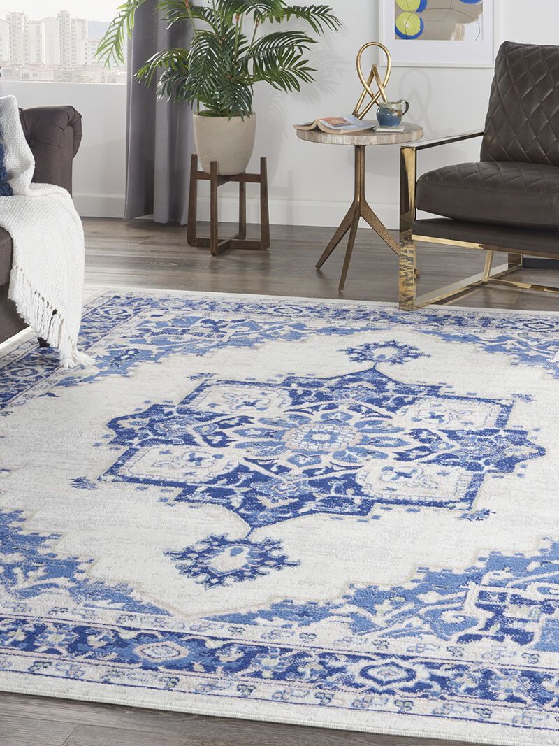 Whimsicle WHS03 Ivory/Blue 8' x Round Rug image number 6