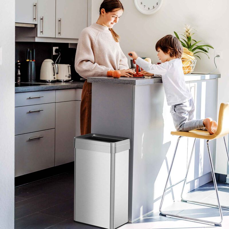 iTouchless 18 Gallon / 68 Liter Rectangular Open Top Trash Can