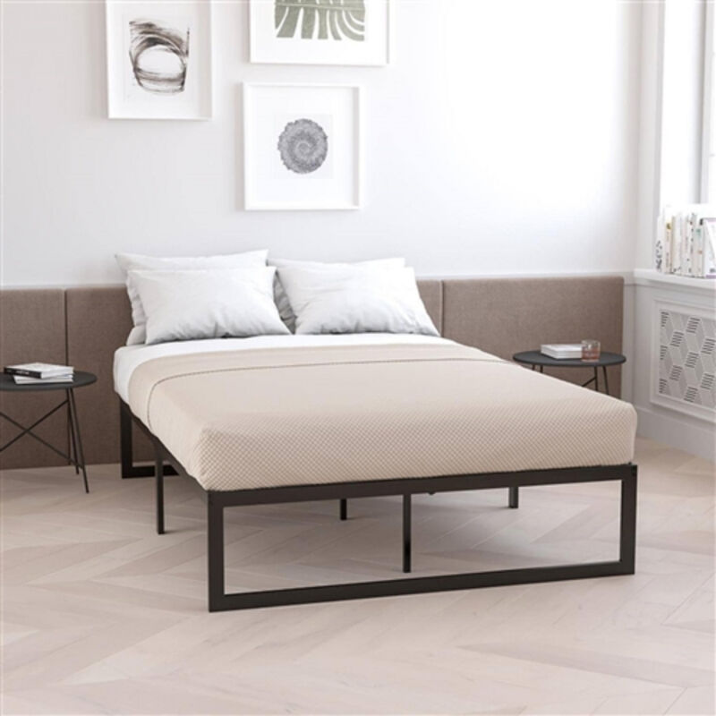 Durable High Metal Platform Bed Frame with Strong Support Structure