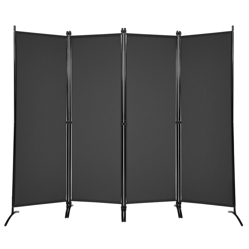 4-Panel  Room Divider with Steel Frame
