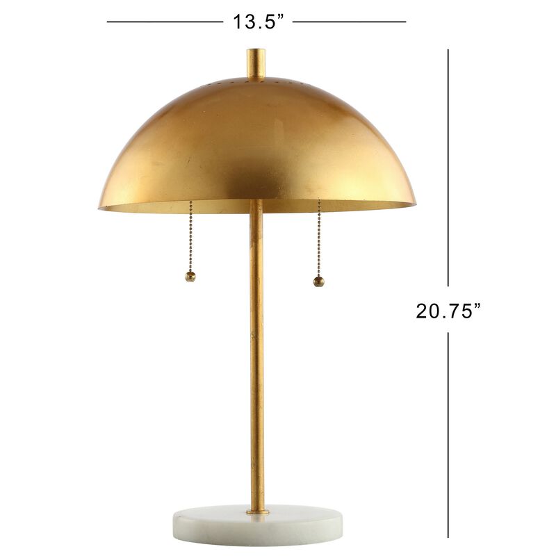 Ella Dome Metal with Marble Base LED Table Lamp