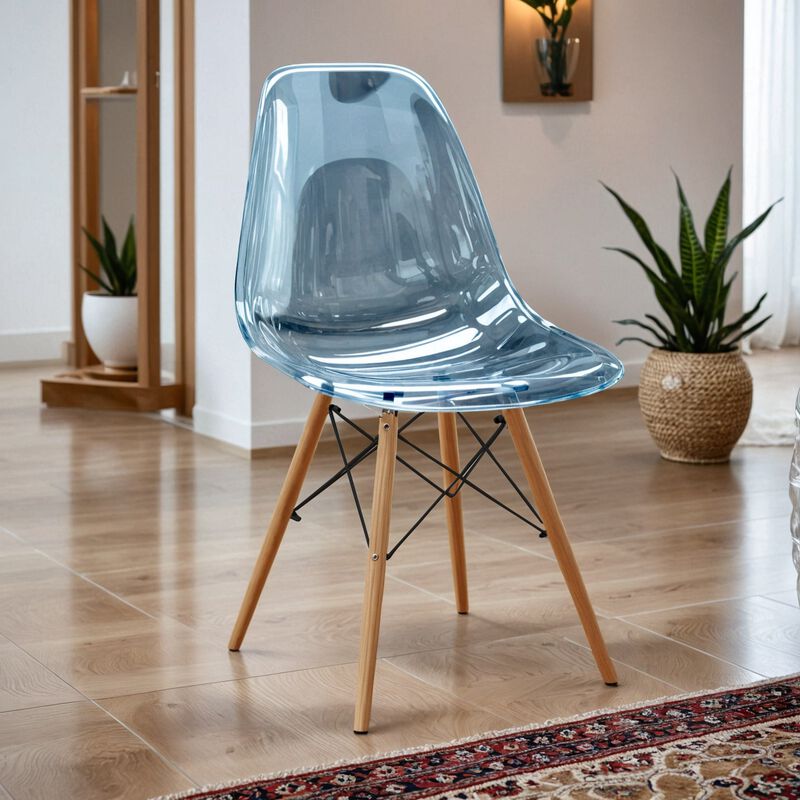 LeisureMod Dover Plastic Molded Dining Side Chair