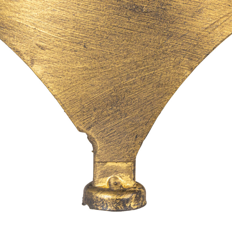Oval Shaped Metal 3-Tier Shelf, Antique Gold image number 4