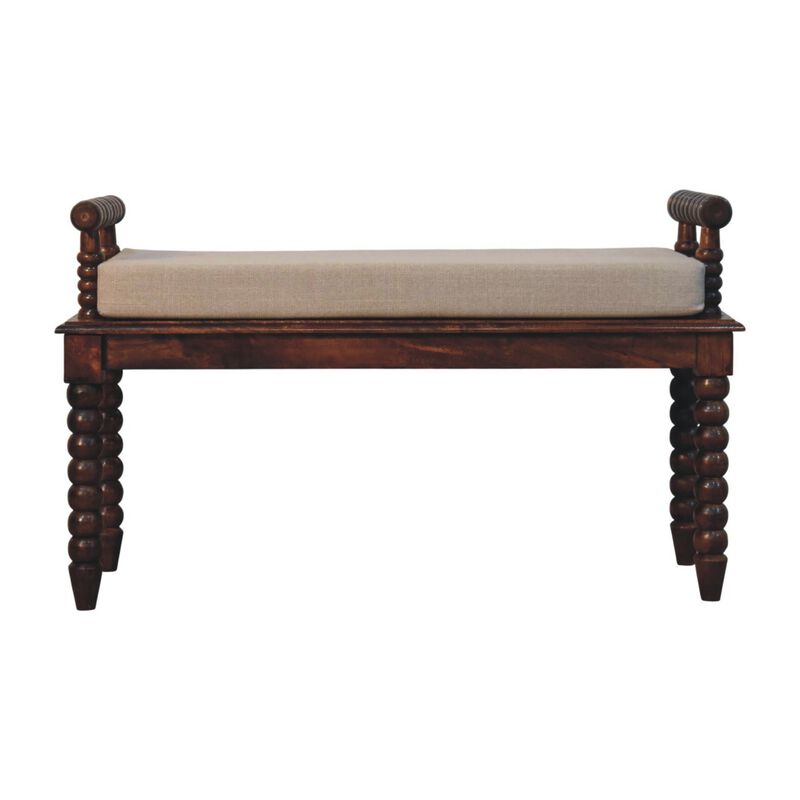 Solid Wood Spindle Cushioned Entryway Bench image number 0