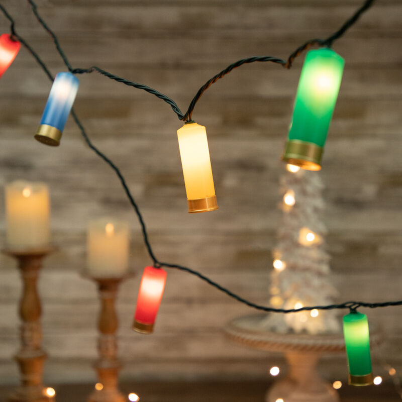 10ct Multi-Color Shotgun Shell Novelty Christmas Light Set  Clear Lights image number 1