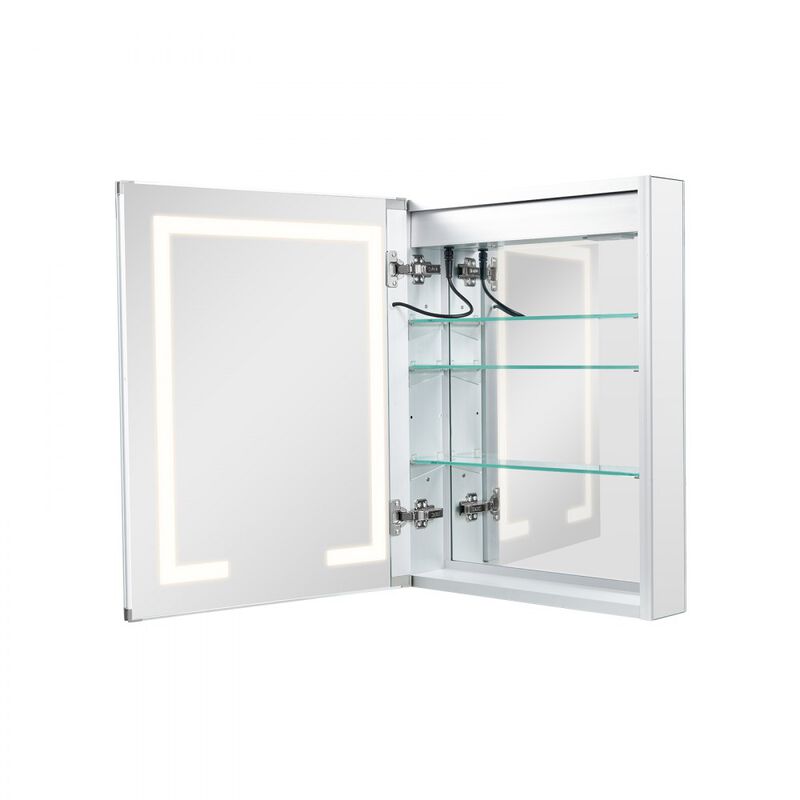 Wall Mount Recessed Medicine Cabinet with 2-Side Mirror and Lighting