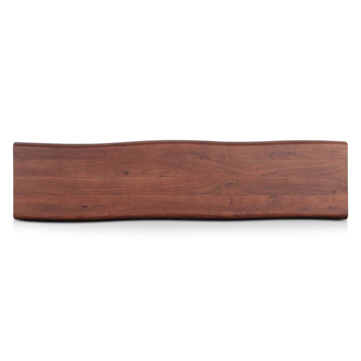 World Interiors Yarrow 68" Bench in Light Sequoia with Gunmetal Legs