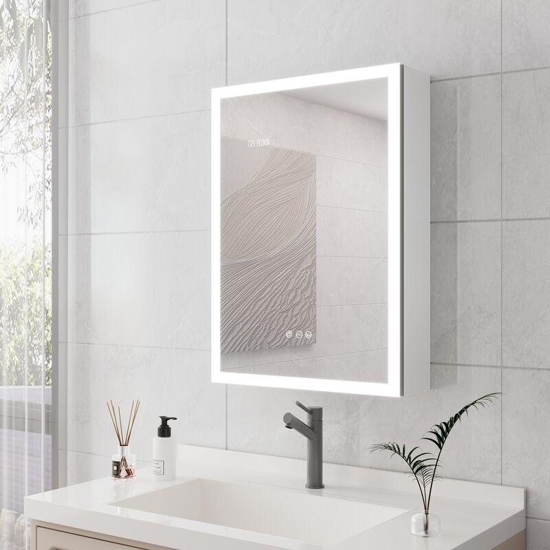 ELEMENT ACE LED Illuminated Medicine Cabinet with Defogger Mirror and Digital Display image number 9