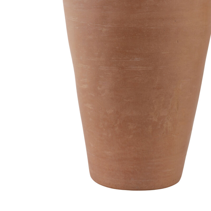 16x9" Terracotta Ribbed Floor Vase, Natural image number 4