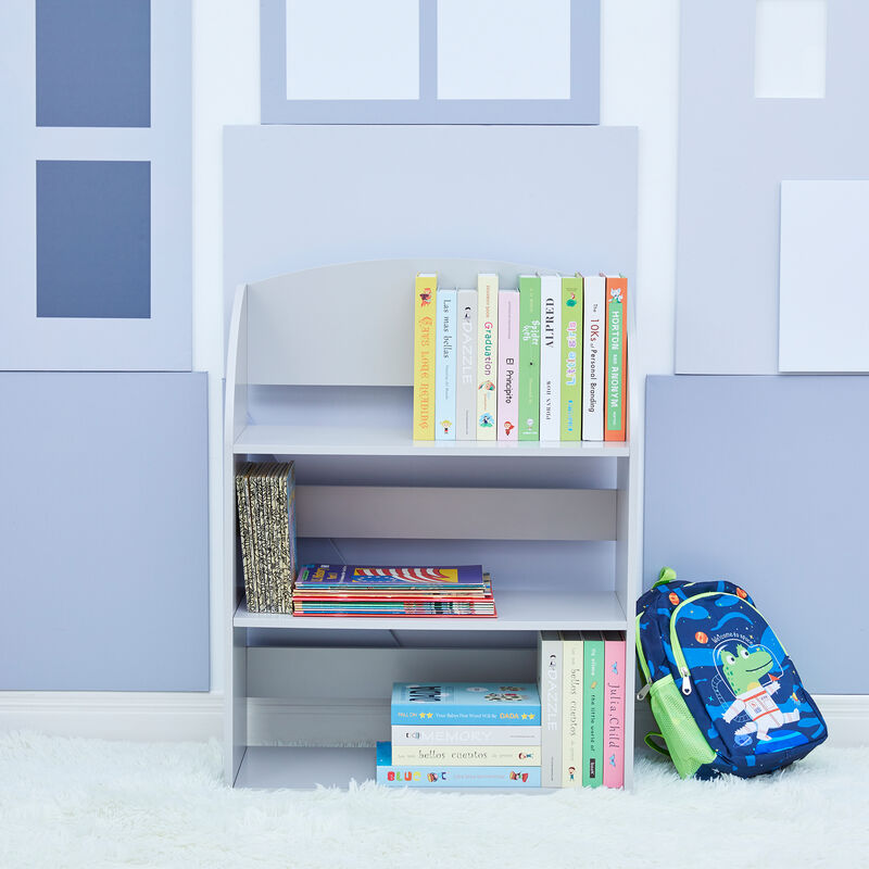 Fantasy Fields - Plain Kids  3  Shelf Bookcase - Grey