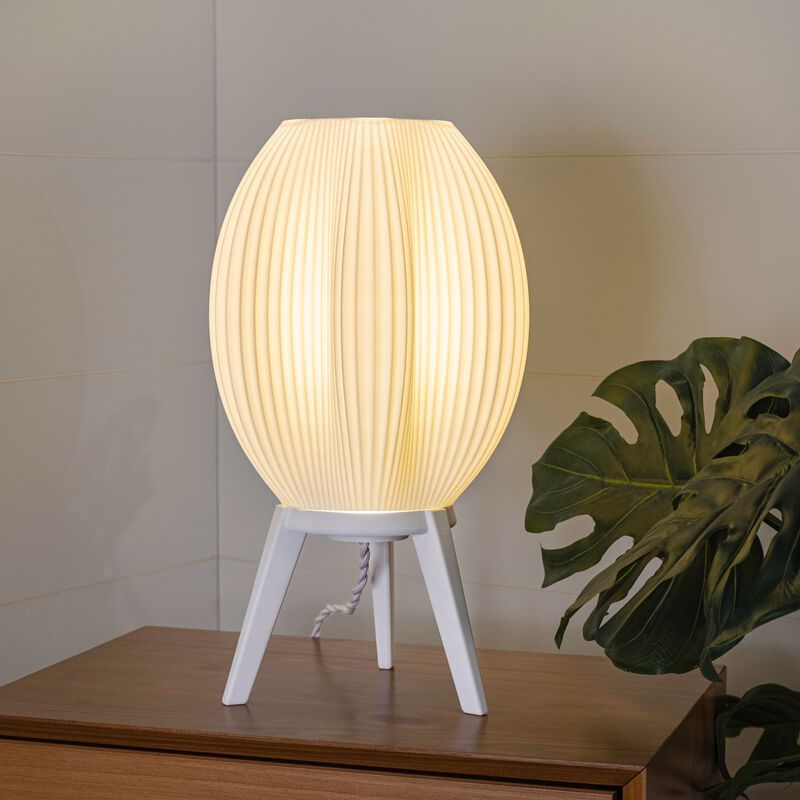 Wavy Modern Contemporary Plant-Based PLA 3D Printed Dimmable LED Table Lamp