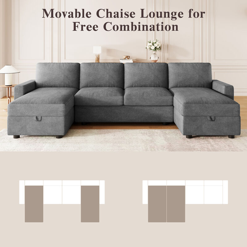 Merax Sectional Sofa Convertible Sectional Sofa U-shaped Sofa