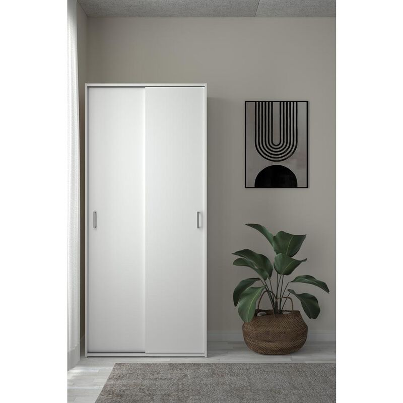 Tvilum Space Wardrobe with 2 Sliding Doors, White