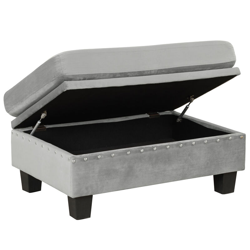 Merax Modern Sectional Sofa with Storage Ottoman