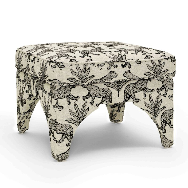 Raji Leopard Jacquard Ottoman image number 0