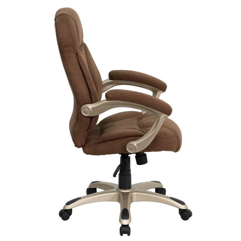 Jessie High Back Black LeatherSoft Contemporary Executive Swivel Ergonomic Office Chair image number 6